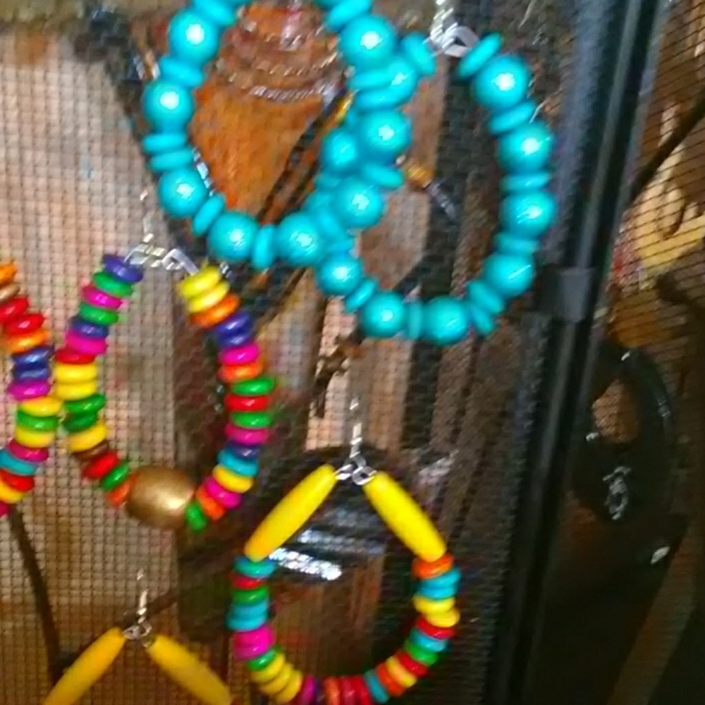 ETHNIC Earrings hand-painted one of a kind
